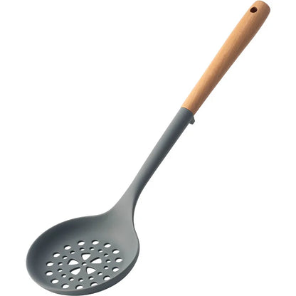 Silicone Spatula with Wooden Handle, Heat-Resistant Non-Stick Cooking Spoon for Kitchen