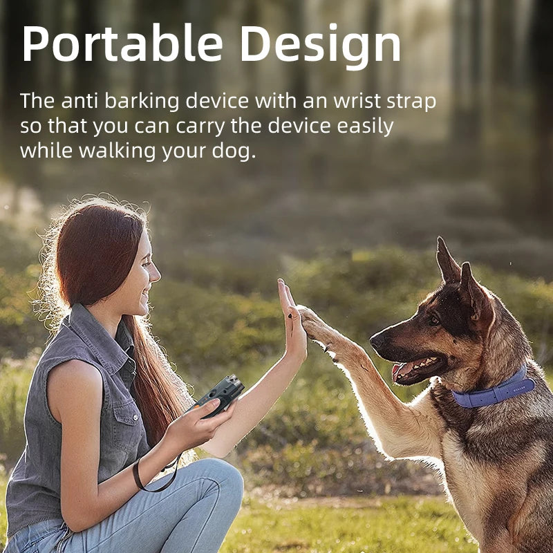 2-in-1 Ultrasonic Dog Repeller & Training Device with Flashlight