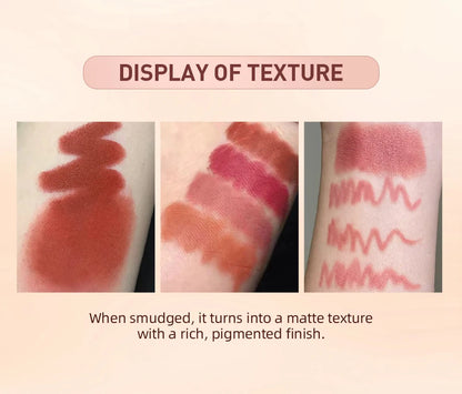 QIBEST 2PC Matte Velvet Lipstick & Lipliner Set - Long Lasting Red Lip Contour Pencil