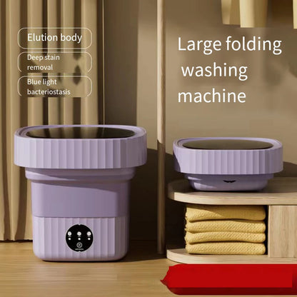 6L 11L Folding Portable Washing Machine Big Capacity with Spin Dryer Bucket for Clothes Travel Home Underwear Socks Mini Washer