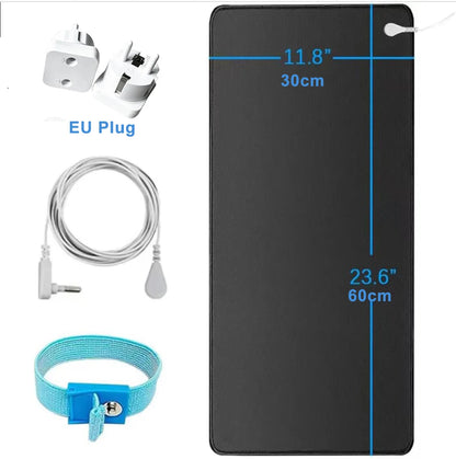 Anxiety Relief & Better Sleep Earthing Wristband Soft PU Grounding Mat
