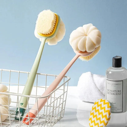 Loofah Back Scrubber Long Handle Body Brush with Soft Mesh Sponge for Exfoliating Massage
