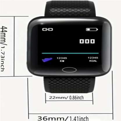Smartwatch for Men & Women, Fitness Tracker, Message Notifications, Wristwatch with Heart Rate Monitor, Birthday Gift for Android/iOS
