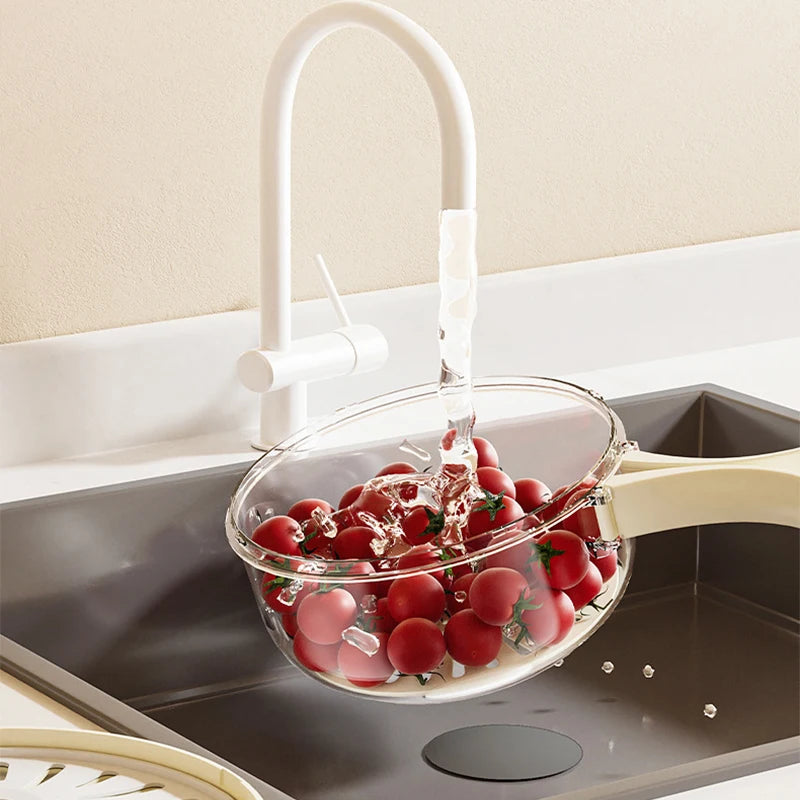 2 In 1 Drainer And Strainer Multi-function Basket With With Lid