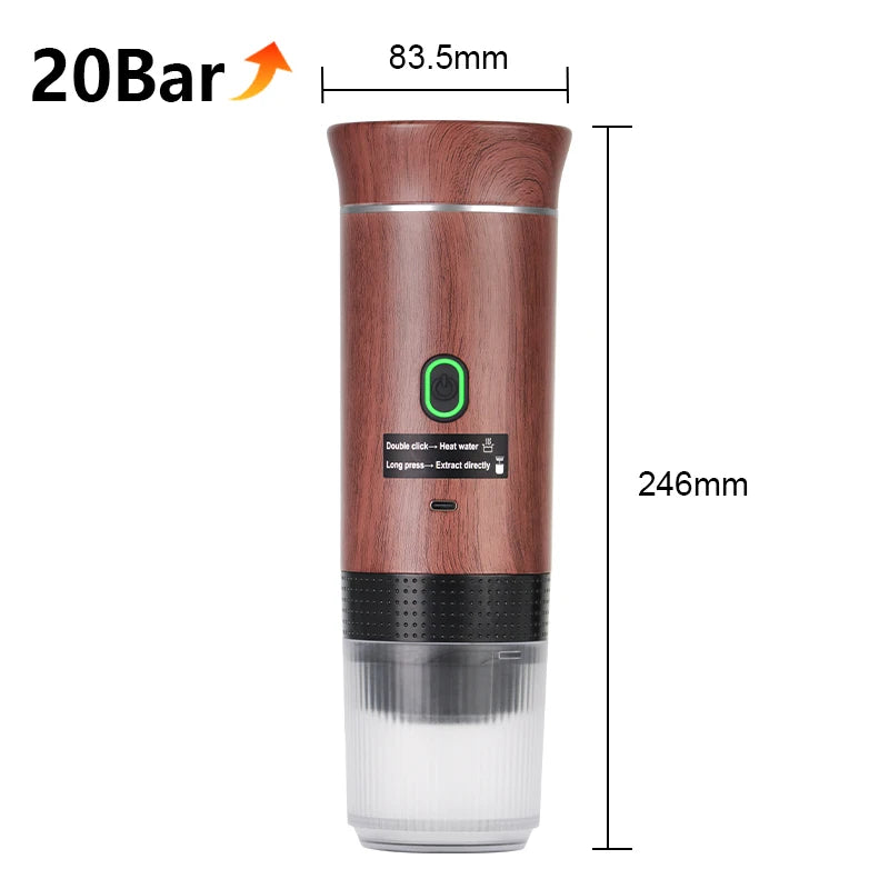 Wireless Portable Espresso Coffee Machine - 3-in-1 Travel Maker for Car, Home & Camping