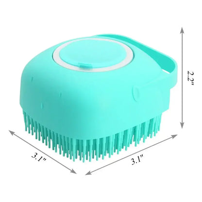 Pet Dog Shampoo Brush 2.7oz 80ml Cat Massage Comb Soft Silicone Rubber Grooming Scrubber for Bathing Short Hair