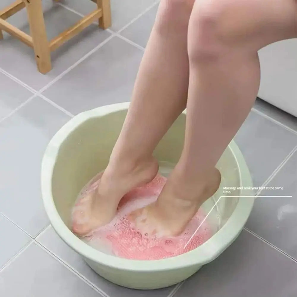 Exfoliating Shower Massage Scraper & Non-slip Bath Mat with Silicone Foot Wash Brush