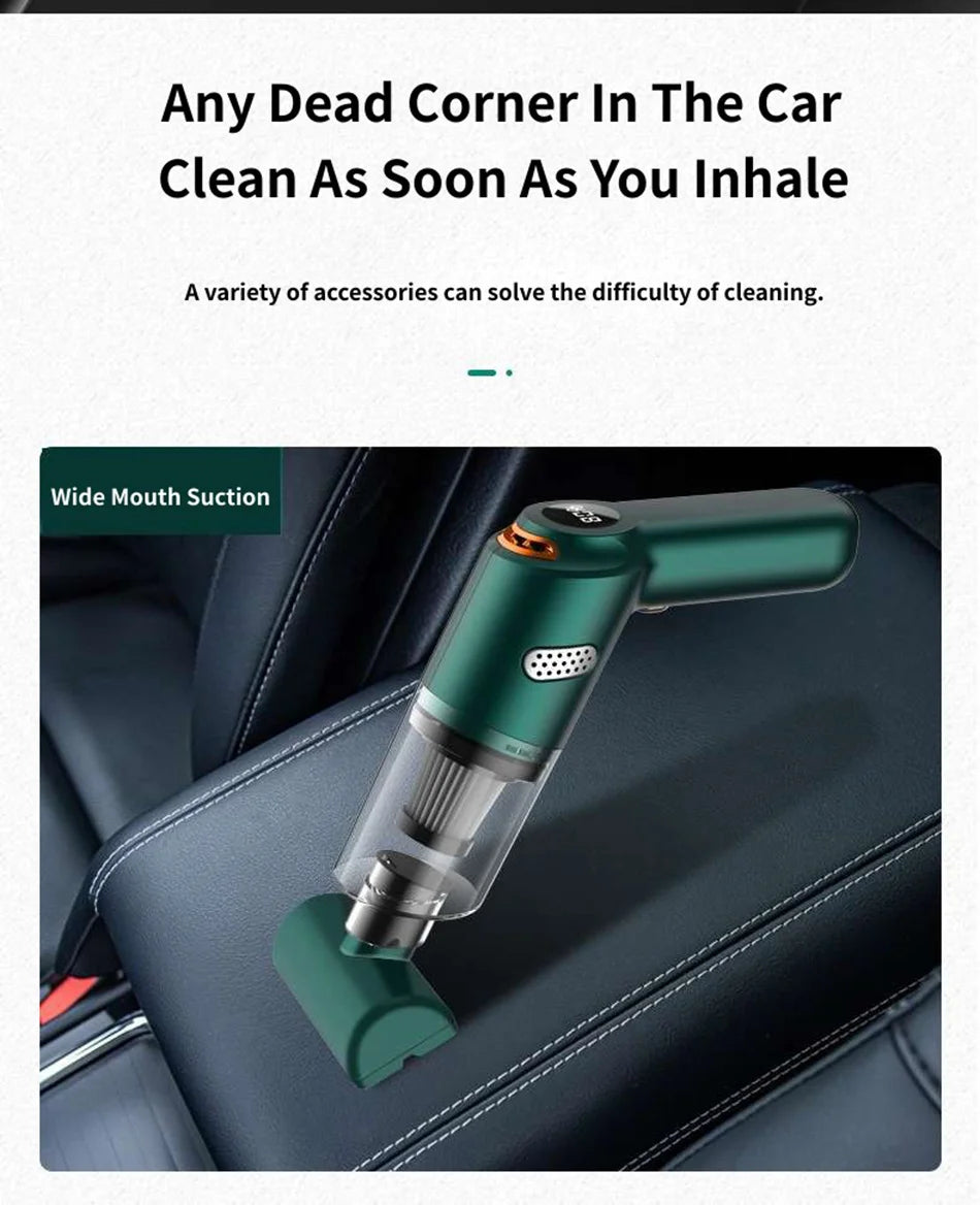 15000Pa Wireless Mini Handheld Vacuum Cleaner - High Suction for Home, Car & Pet Hair Removal