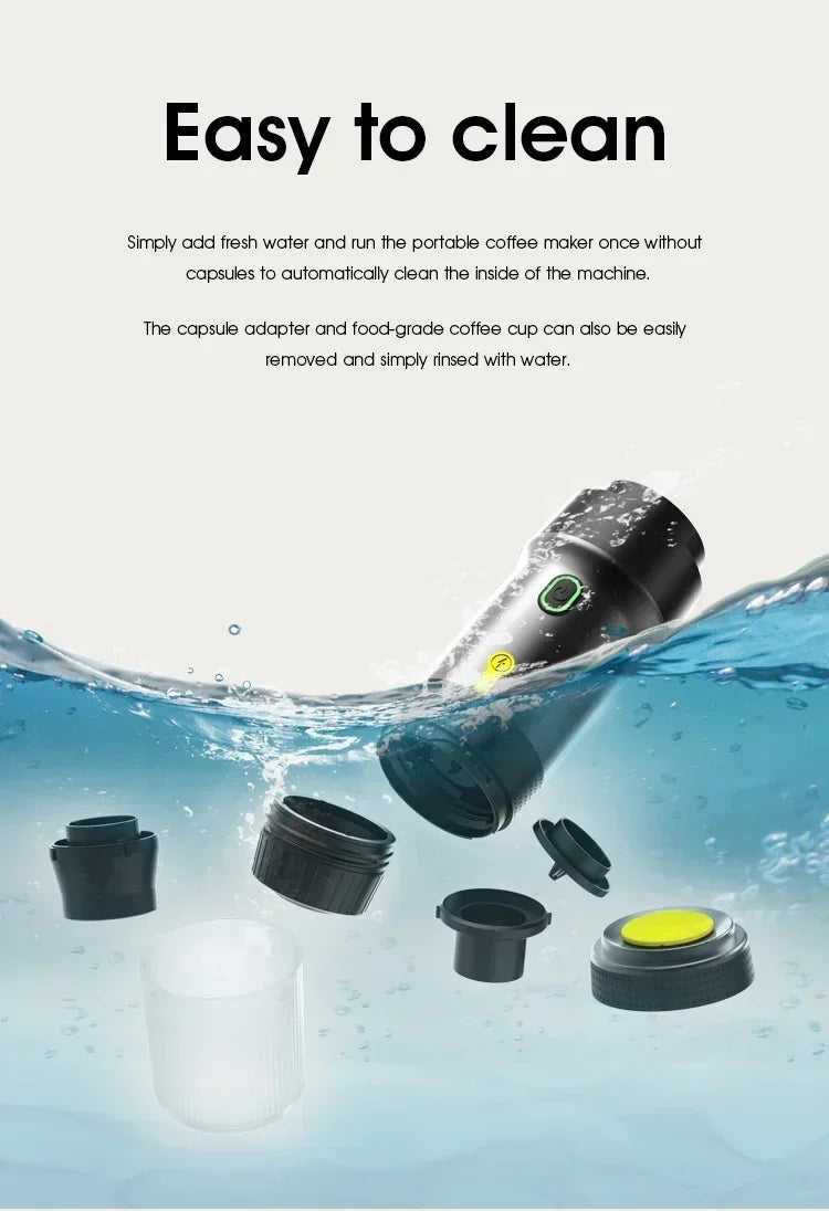 Electric Portable Coffee Machine - 3-in-1 Espresso Maker for Car, Home & Travel