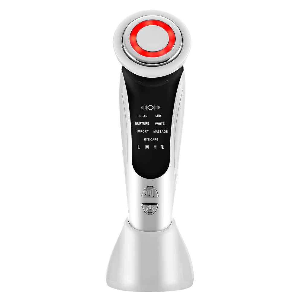 EMS Facial Massager - LED Light Therapy & Sonic Ion Vibration for Skin Tightening & Anti-Wrinkle