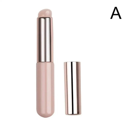 Silicone Lip Brush with Cover - Soft Round Head Concealer & Lipstick Makeup Brush