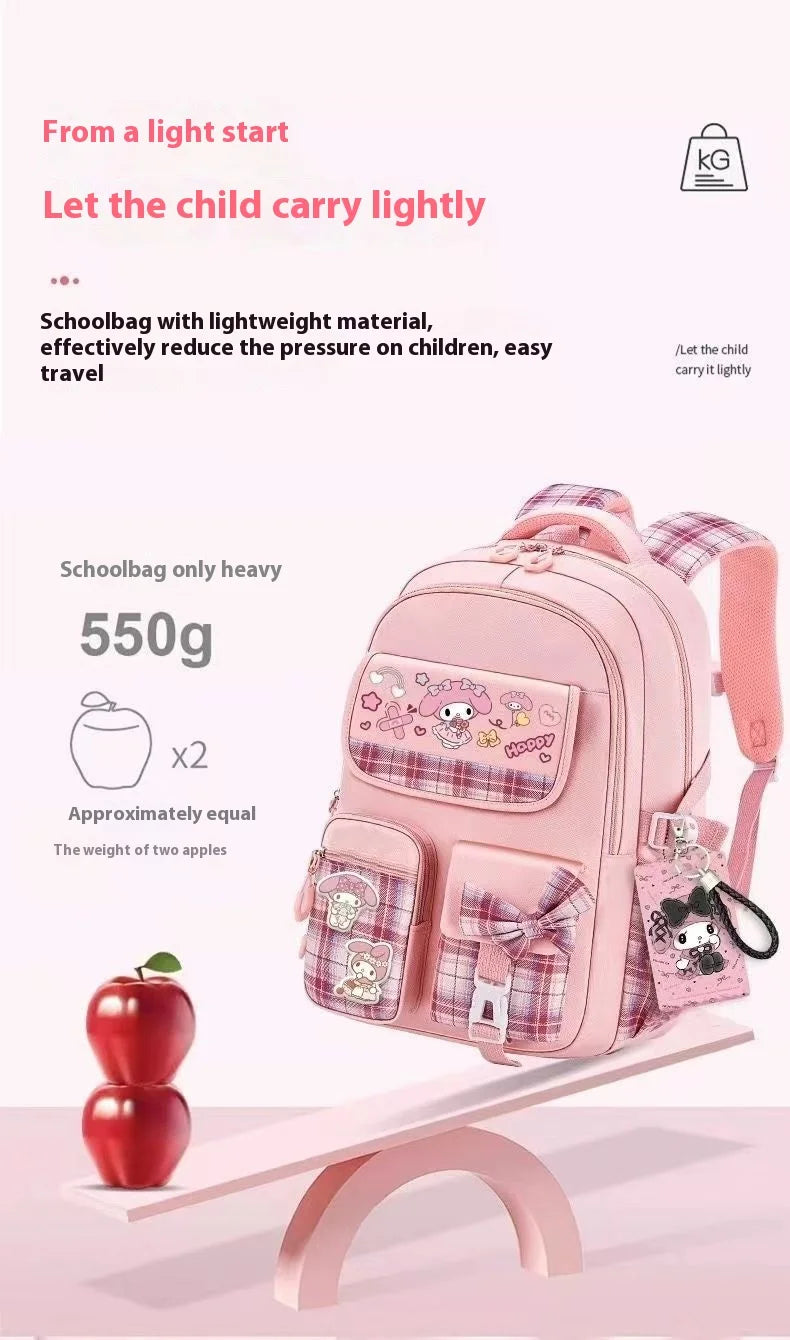 Yuguigou Kulomi Large Capacity Backpack for Elementary Girls - Spine Protection Design