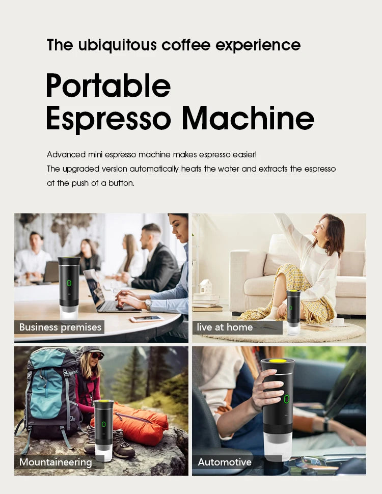 Wireless Portable Espresso Coffee Machine - 3-in-1 Travel Maker for Car, Home & Camping
