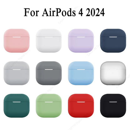 2024 New Silicone Case for Apple AirPods 4 - Protective Cover for 4th Gen Wireless Headphones