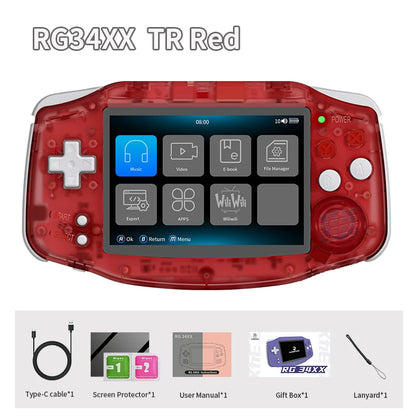 ANBERNIC RG34XX Retro Handheld Game Console - 3.4" IPS, 64-bit Linux, 3500mAh, WIFI & Bluetooth, Video Gaming Player