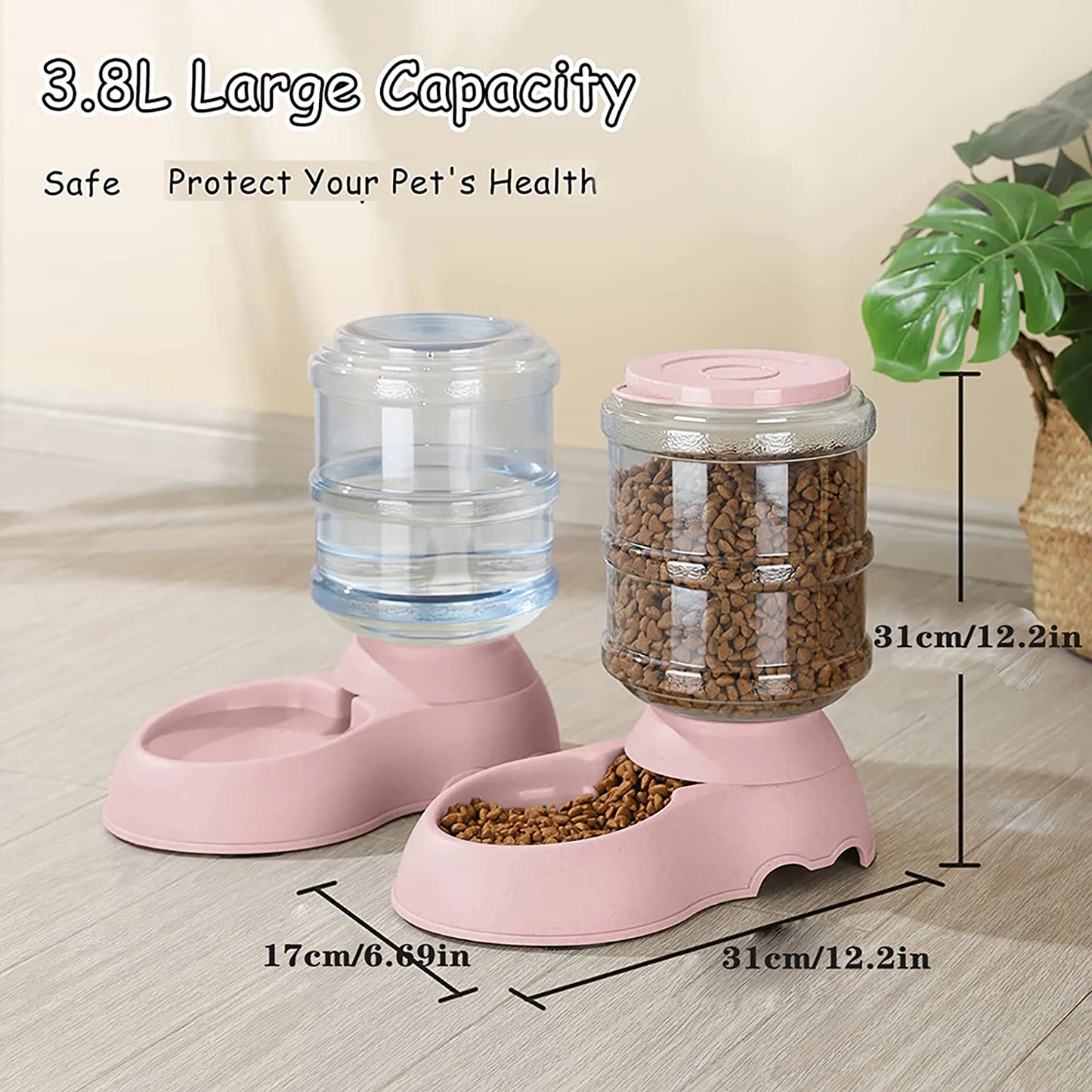 Automatic Pet Water Dispenser & Feeder - Large Capacity for Dogs & Cats