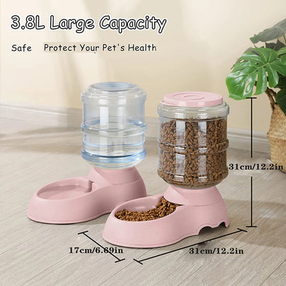 Automatic Pet Water Dispenser & Feeder - Large Capacity for Dogs & Cats