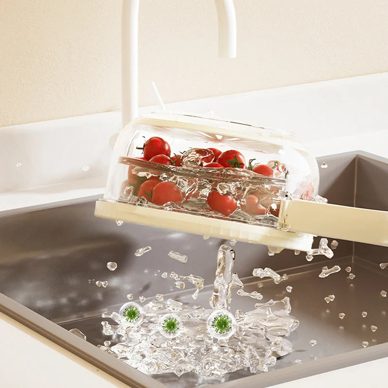 2 In 1 Drainer And Strainer Multi-function Basket With With Lid
