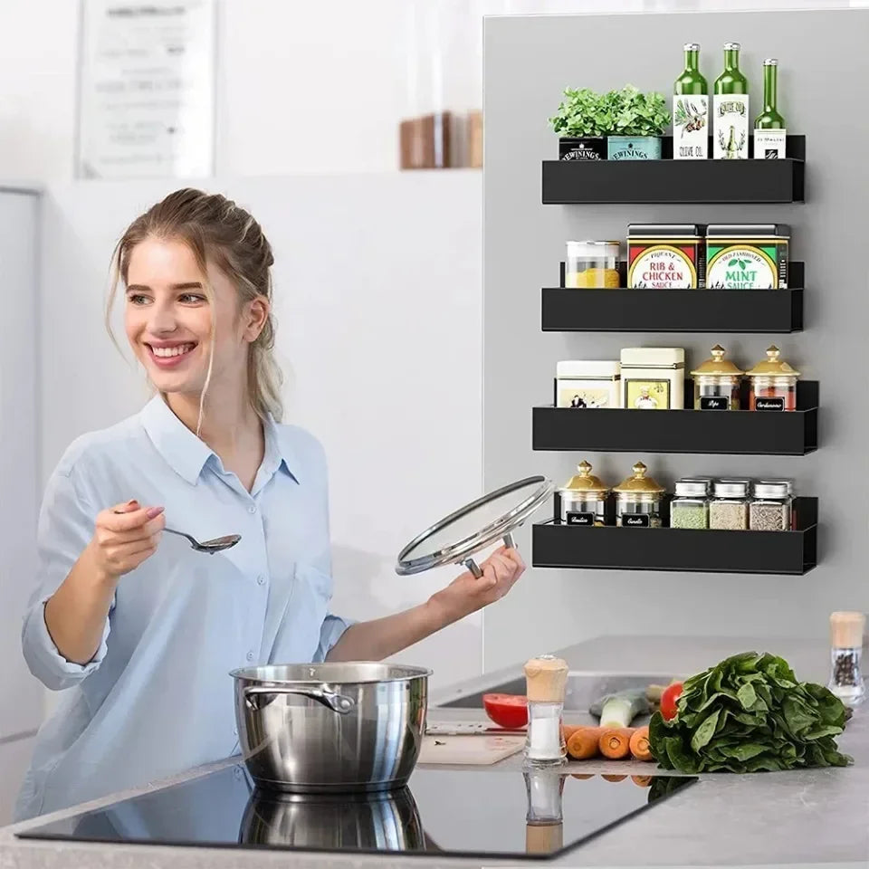 Magnetic Refrigerator Side Shelf Household Seasoning Storage Rack