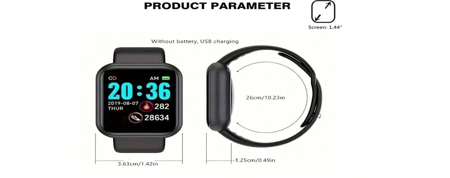 D13 Multifunctional Smart Watch for Men & Women, Bluetooth Connected, Music Player, Fitness Tracker, Sleep Monitor