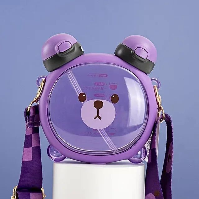 750ml Cute Bear Straw Water Cup Kawaii Plastic Drinking Cup for Kids