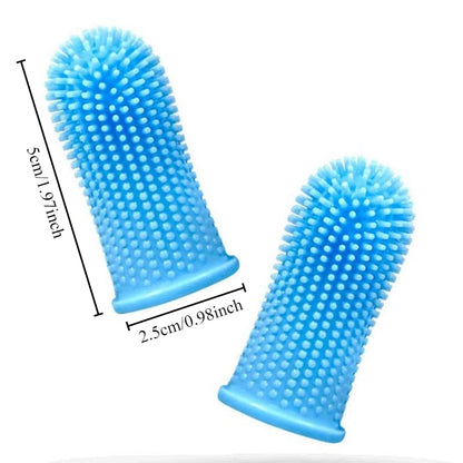 Super Soft Dog Finger Toothbrush Nontoxic Silicone Teeth Cleaning & Breath Care for Cats & Dogs