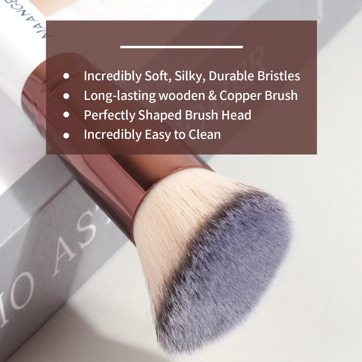 MAANGE 2PCS Flat Angled Kabuki Foundation Brush Set - Soft Bristles for Liquid & Powder Makeup