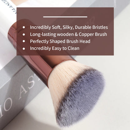 MAANGE 2PCS Flat Angled Kabuki Foundation Brush Set - Soft Bristles for Liquid & Powder Makeup