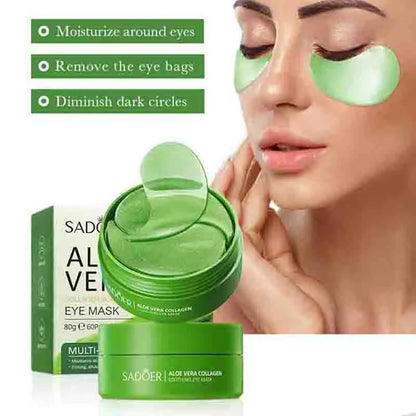 60PCS Aloe Vera Collagen Eye Masks - Anti-Dark Circles & Firming Eye Patches