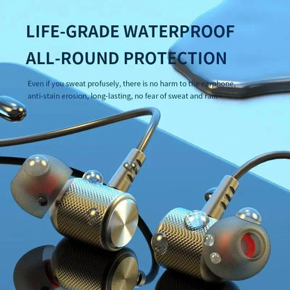 Neck Mounted Bluetooth Earphones - Wireless, Ultra Long Standby, Sweatproof for Games, Sports, and Running (Android & iOS)