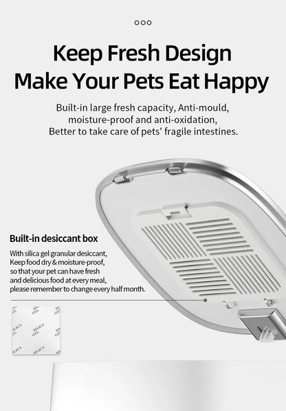 ROJECO Smart WiFi Automatic Cat Feeder – Remote Control Dry Food Dispenser for Cats & Dogs