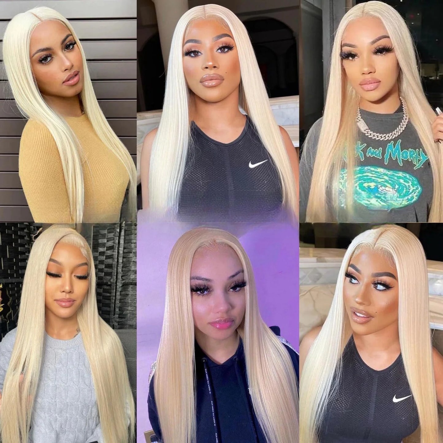 Glueless Straight Blonde Lace Front Synthetic Wig for Women