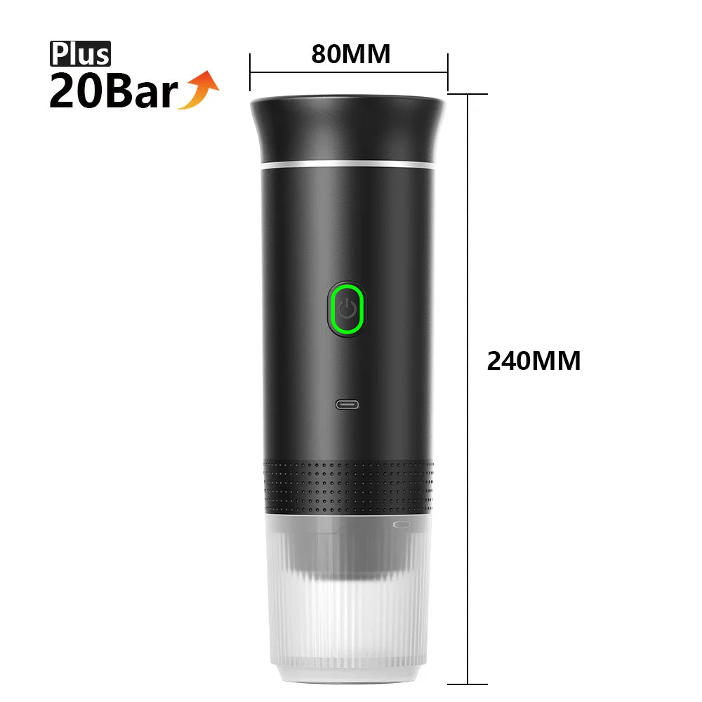 Wireless Portable Espresso Coffee Machine - 3-in-1 Travel Maker for Car, Home & Camping