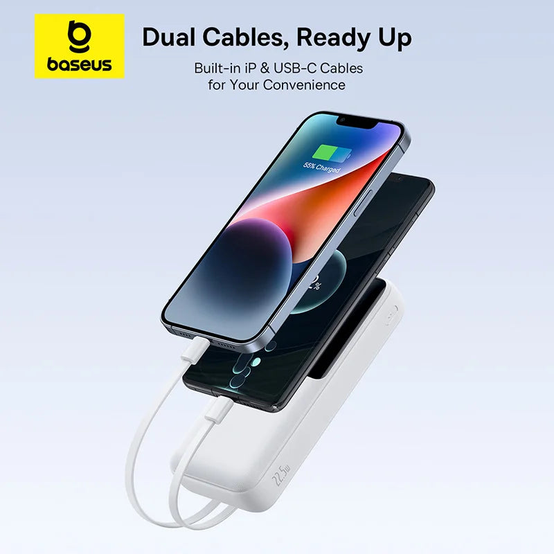 Baseus 20000mAh Power Bank, PD 22.5W Fast Charging, External Battery Charger for Xiaomi, Poco, iPhone, Samsung, iPad