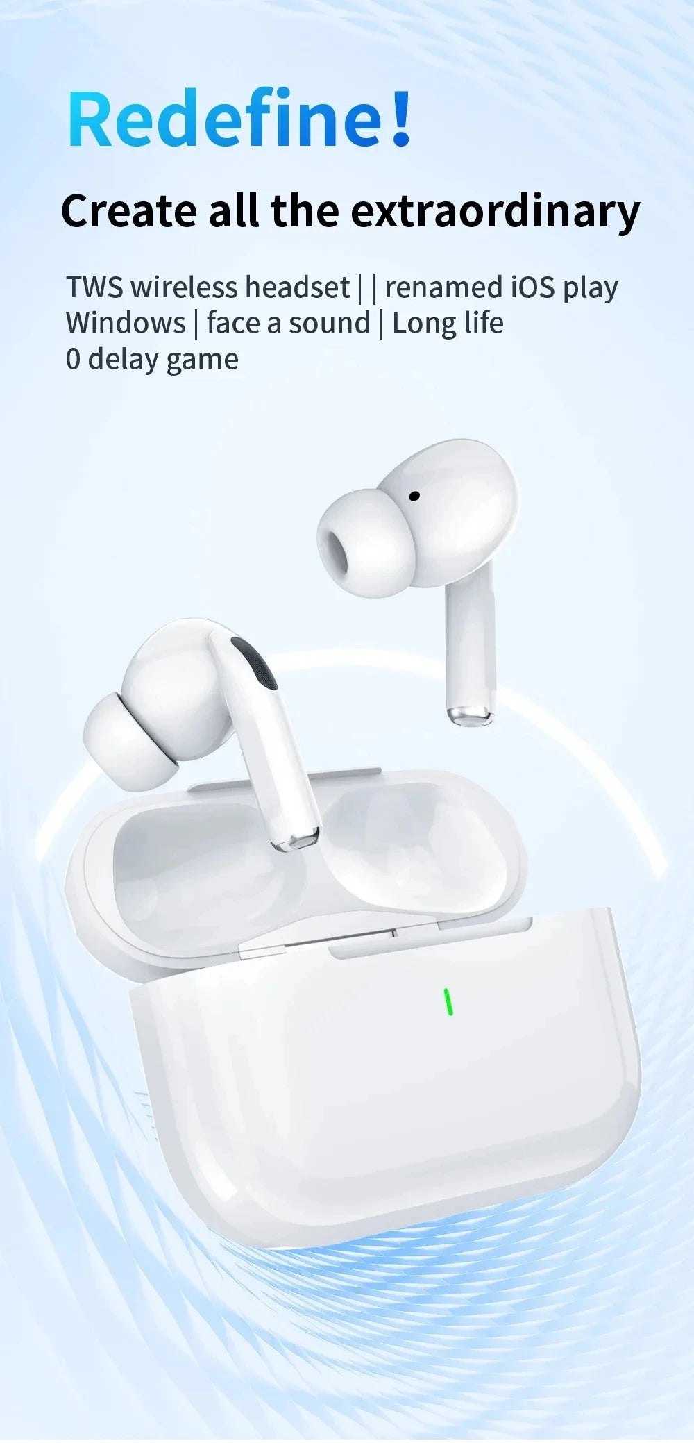 Tideboom W01 TWS Max Wireless Bluetooth Earbuds - Noise Cancelling for iPhone & Android