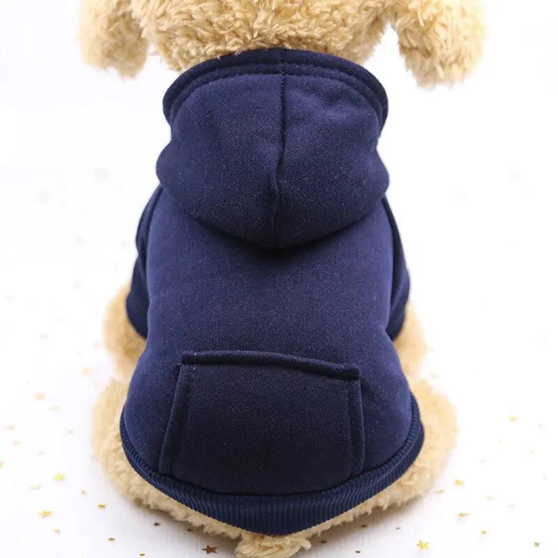 Fashion Dog Hoodie – Warm Autumn & Winter Small Pet Clothes, Thickened Two-Legged Sweater