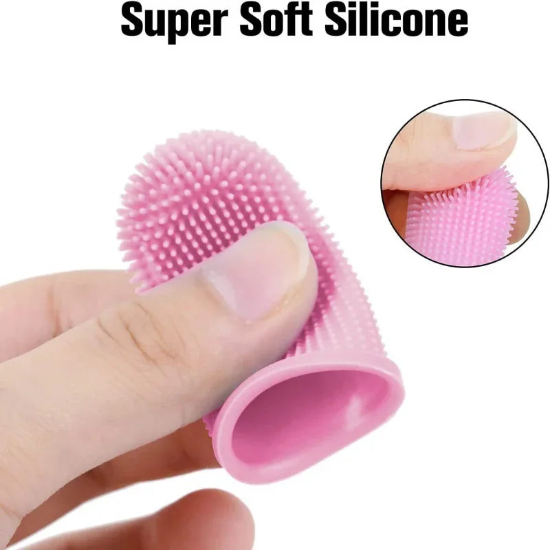Super Soft Dog Finger Toothbrush Nontoxic Silicone Teeth Cleaning & Breath Care for Cats & Dogs