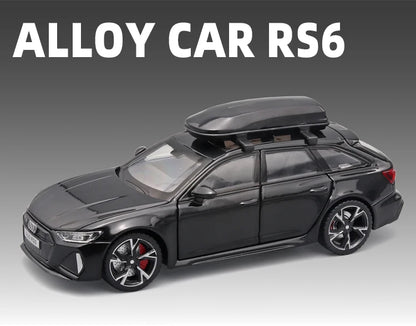 1/32 RS6 Alloy Diecast Toy Car Model with Sound, Light, and Opening Doors - Vehicle Collection for Boys and Adults, Festival Gift