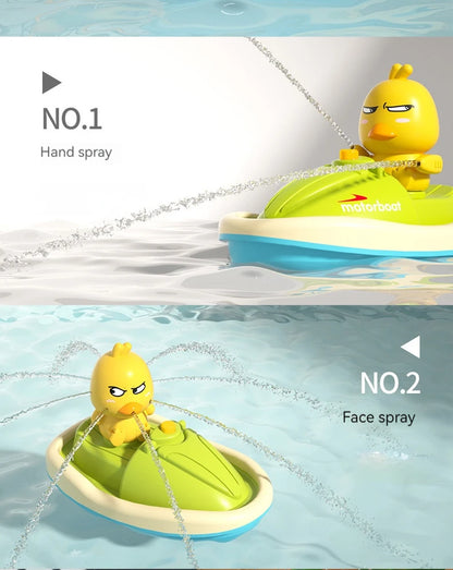 Cute Duck Bathtub Boat Toy – 3 Emotional Ducks with Automatic Water Spray for Toddlers