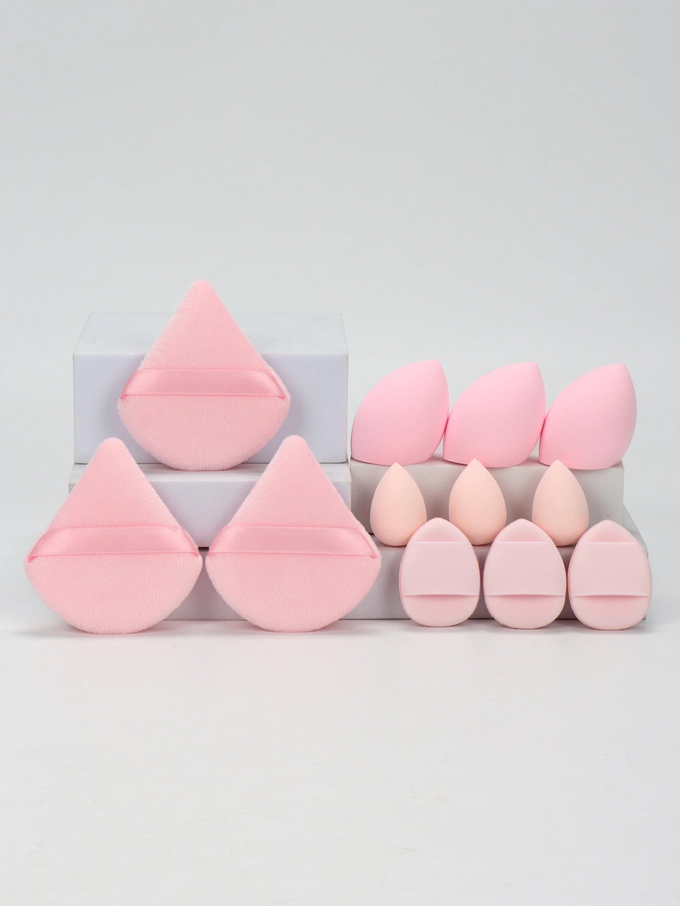 12-Piece All-Purpose Makeup Sponge Set – Powder Puffs, Beauty Eggs & Mini Cushions