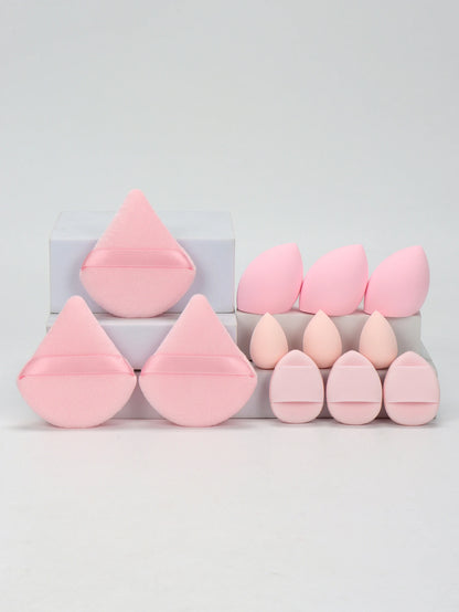 12-Piece All-Purpose Makeup Sponge Set – Powder Puffs, Beauty Eggs & Mini Cushions