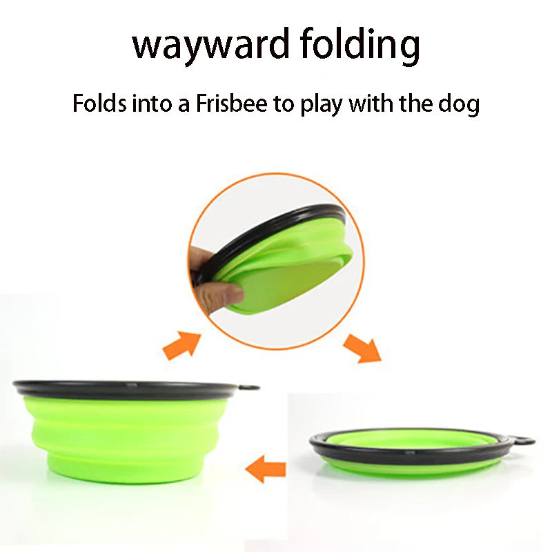 Collapsible Silicone Dog Bowl – Portable Folding Feeder for Outdoor Travel (350/1000ml)