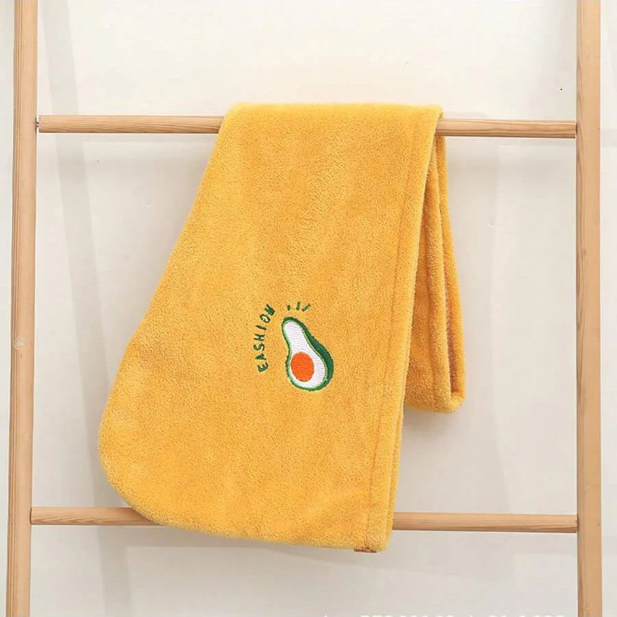 Embroidery Style Hair Drying Cap - Coral Fleece Thickened Towel, Quick Drying Shower Cap for Women
