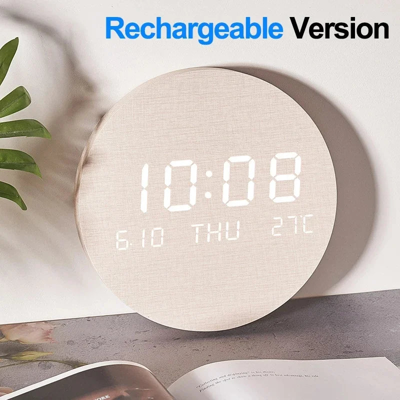 LED Digital Wall Clock - Multi-Function Display with Temperature, Date, and Time for Living Room & Bedroom
