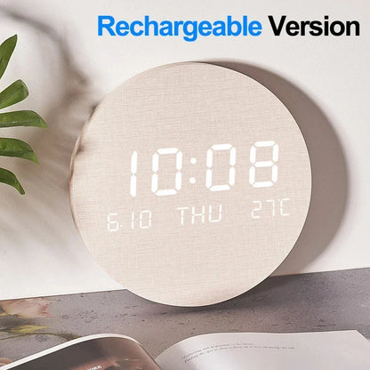 LED Digital Wall Clock - Multi-Function Display with Temperature, Date, and Time for Living Room & Bedroom