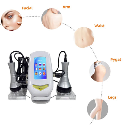40K 3-in-1 Ultrasonic Body Shaping Instrument - Beauty Massage & Negative Pressure Slimming for Facial Care