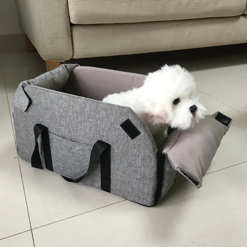 Portable Dog Car Seat Bed – Safety Travel Carrier for Small Dogs & Cats
