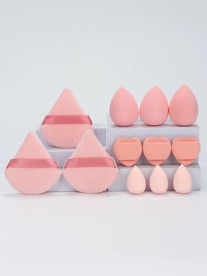 12-Piece All-Purpose Makeup Sponge Set – Powder Puffs, Beauty Eggs & Mini Cushions