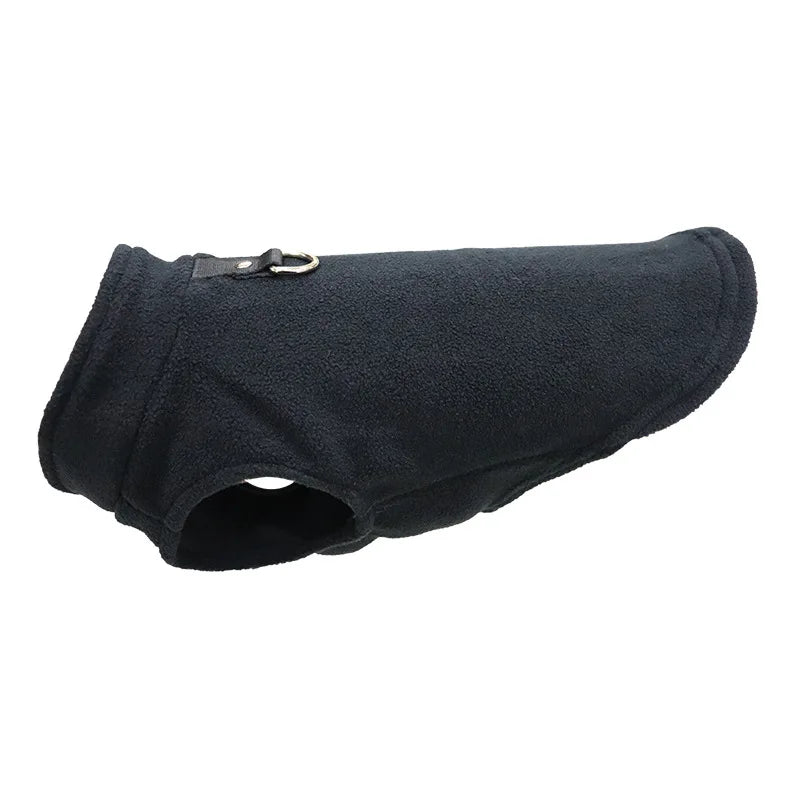 Warm Fleece Dog Jacket with D-Ring – Vest for Small Dogs & Cats, French Bulldog & Chihuahua Coat