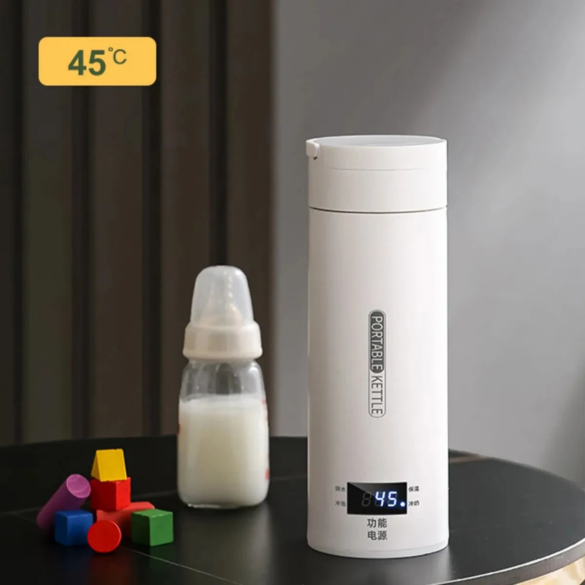 Portable Electric Kettle - Mini Travel Tea & Coffee Boiler, Keep Warm, Anti-Scald Thermo Bottle